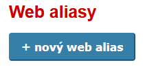 Tlačítko nový web alias