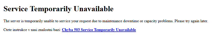 Service Temporarily Unavailable